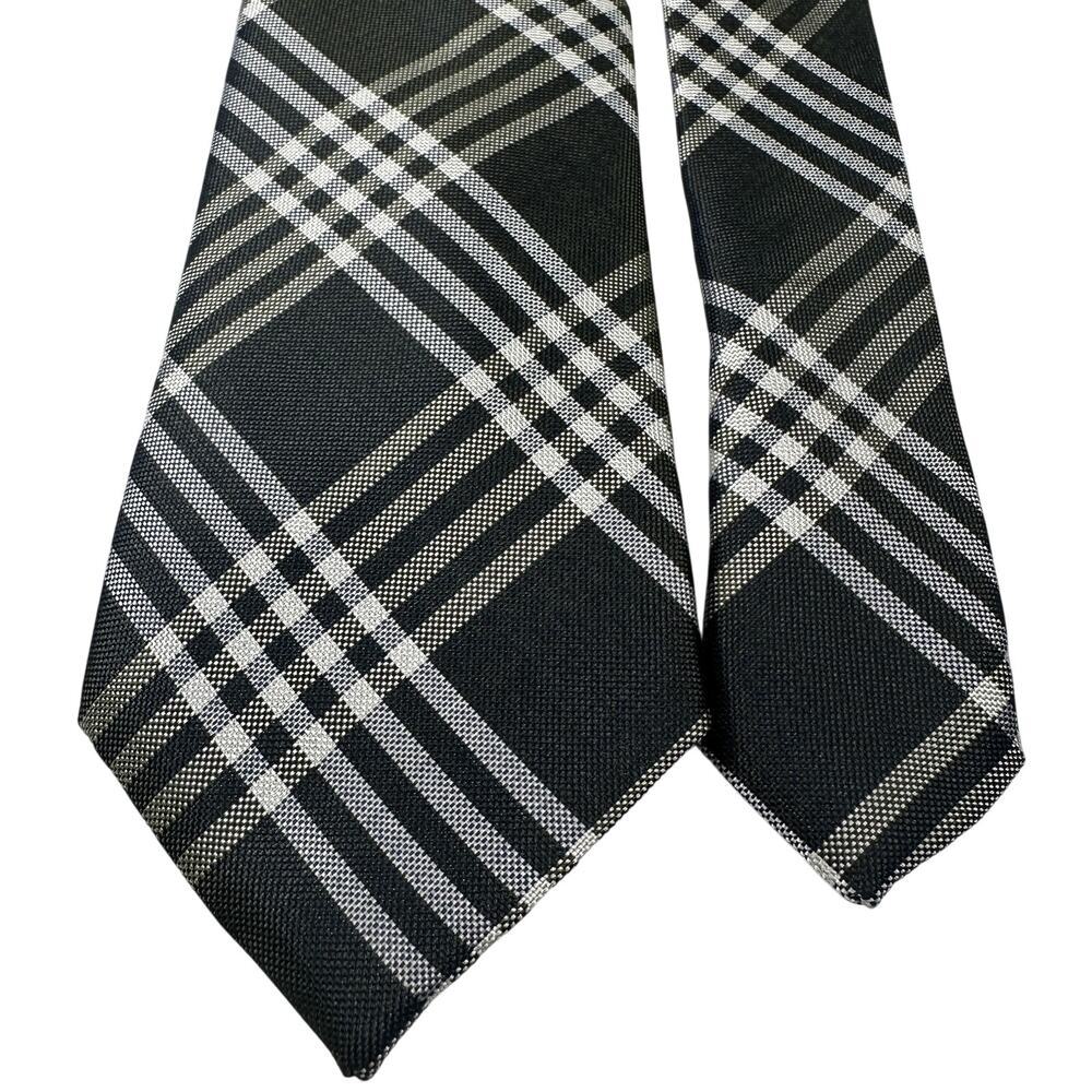 Black Brown 1826 100% Silk Neck Tie Navy Blue Green White‎ Reflective Plaid